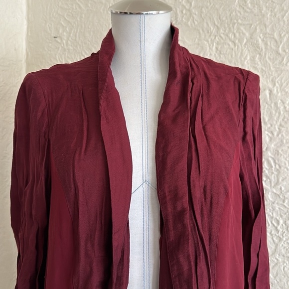 Urban Outfitters silence + noise Burgundy Maroon Draped Blazer Cardigan Large - Picture 2 of 12